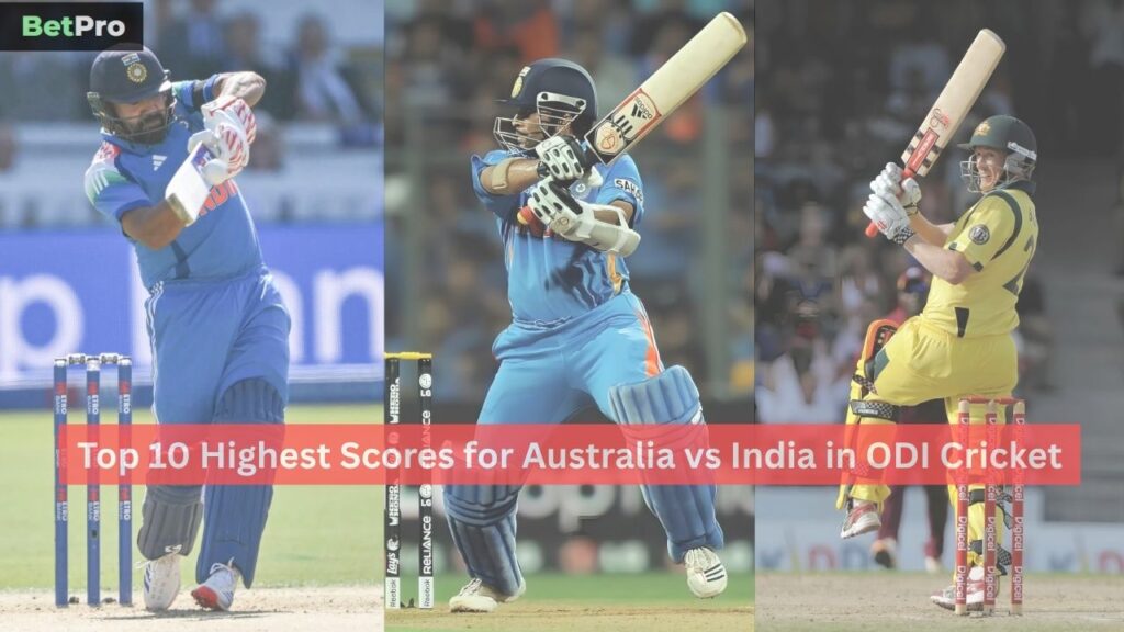 Highest Scores for Australia vs India in ODI Cricket