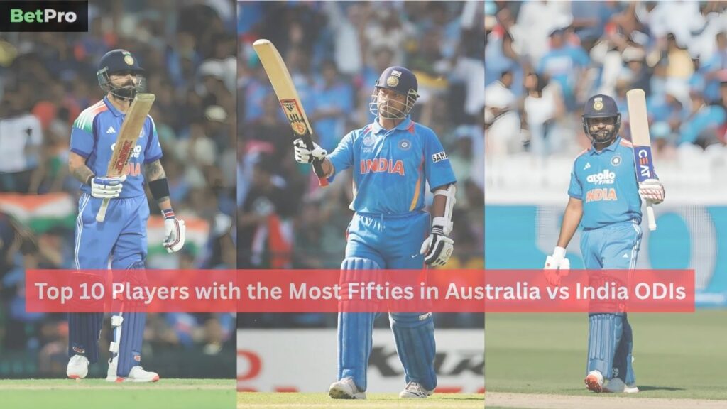 Most Fifties in Australia vs India ODIs